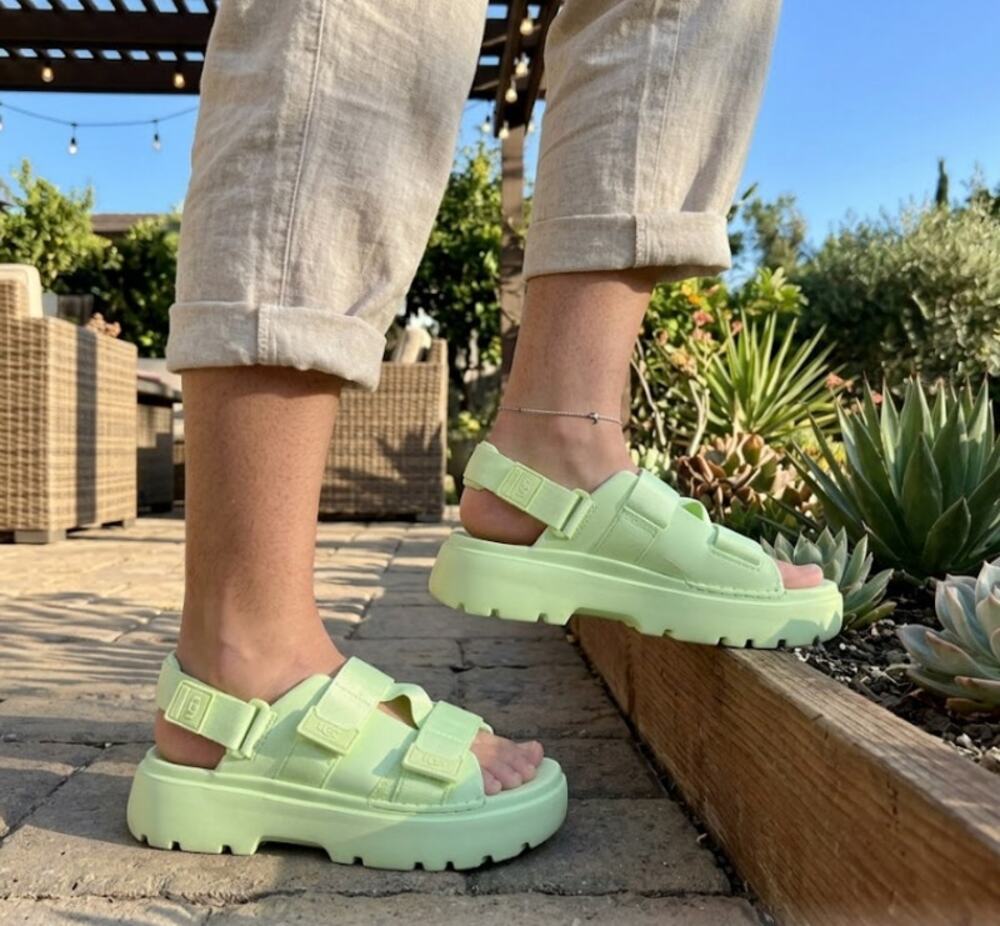 UGG Goldenglow 1152686 Strappy Gorpcore Sandal Jasmine Green 8 Very Good